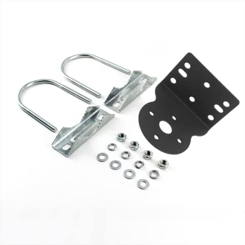 BGTLGIO Antenna Mast Clamp with U-Bolts for Ham UHF VHF CB Cellular Trucker, Mount Bracket for N Female Type Connector, Outdoor/Attic Antenna Mounting Holder (Black) - Image 4