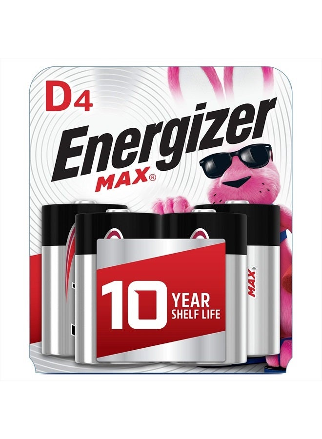 Energizer D Batteries, Max Premium D Cell Batteries Alkaline, 4 Count  - Image 1