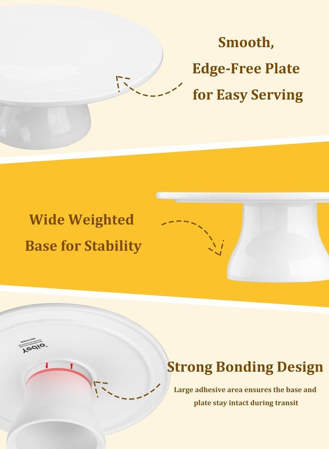 Yedio 10 inch Porcelain Cake Stand, Round Dessert Stand, Cupcake Stand for Birthday Parties, Weddings, Baby Shower and Other Events, White - Image 4