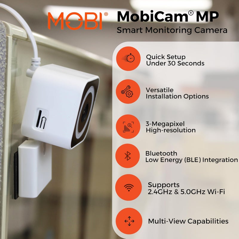 MobiCam MP Smart Home/Office Camera with 3MP Resolution, 2-Way Audio, Night Vision, 30-Second Setup, Dual WiFi (2.4GHz & 5GHz), BLE Connectivity â€“ High-Resolution IP Monitoring Camera (Model 2025) - Image 2