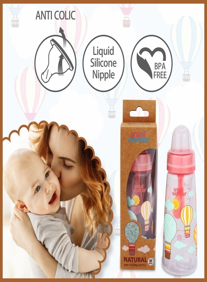 Small Wonder Baby Feeding Bottle Slim Neck Admire, Natural & Pure 125 ml Pack of 3, Ballon & Animal Print, with Anti Colic Nipple, New Born/Infants/Toddler Upto 3 Years, BPA Free, Multi Colour - Image 3