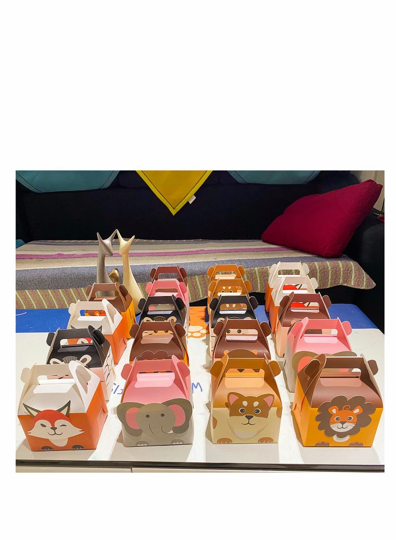 KASTWAVE Small Candy Treat Boxes, Paper , Animal Theme Gable Gift with Handles, Party Favor Goodies Box for Kids' Birthday, Wedding, Baby Shower, Bridal Showers, Picnic Snacks - Image 3