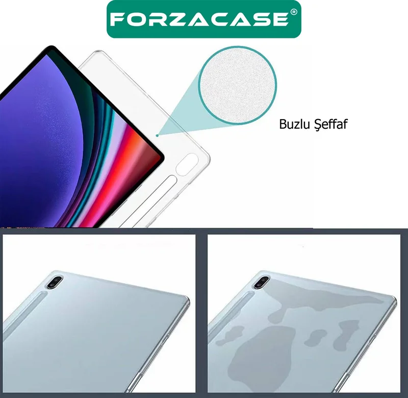 فورزاكاس Silicone Case + Tempered Glass Screen Protector for Samsung Galaxy Tab S7 Plus 12.4'' - FC013