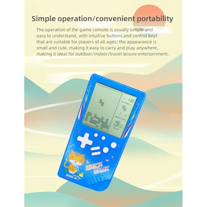 CUTE CAT MODEL BRICK GAME CONSOLE 23 BRICK GAMES TANK WAR MINI RETRO GAME MACHINE KIDS TOY PORTABLE PORTABLE GAME DEVICE (PINK) - Image 4