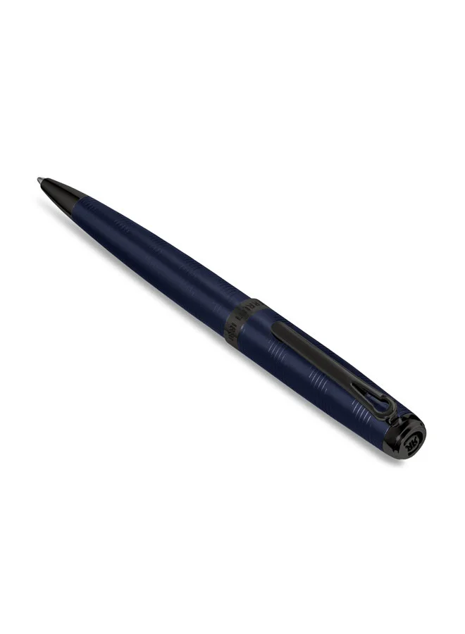 CERRUTI 1881 Ugo Gunmetal Trims Twist Ballpoint Pen for Men, Blue Ink