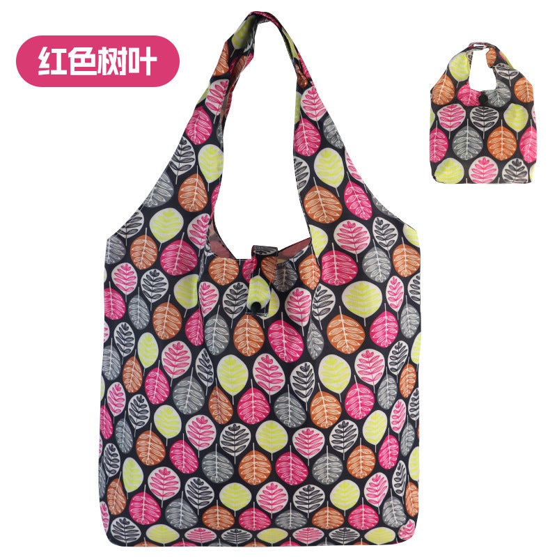 New Waterproof Large Capacity Folding Shopping Bag Printed Portable Handbag Environmentally Friendly Storage Bag - Image 1