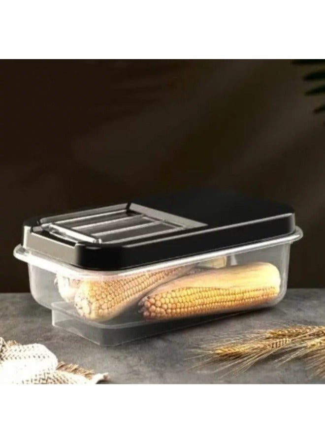 Dunya Slide Storage Container Box With Clear Slide Lid For Easy Use Can Storage Seeds And Legumes Black (5L)  - Image 4