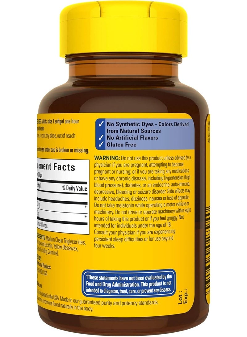 Nature Made Melatonin 3 mg with 200 mg L-theanine Softgels, 60 Count for Supporting Restful Sleep - Image 3
