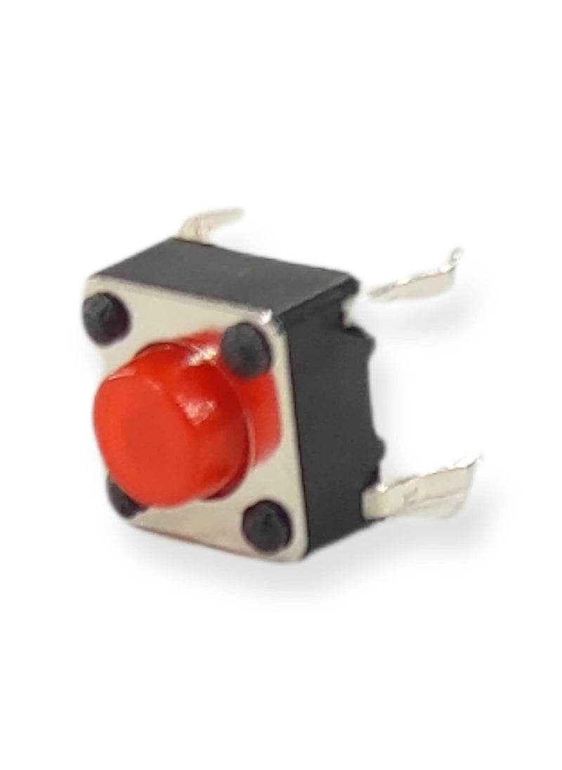UNIVERSAL HUB Push Button RED Tactile Micro Switch 12mm 4 pin Pack of 50  - Image 3