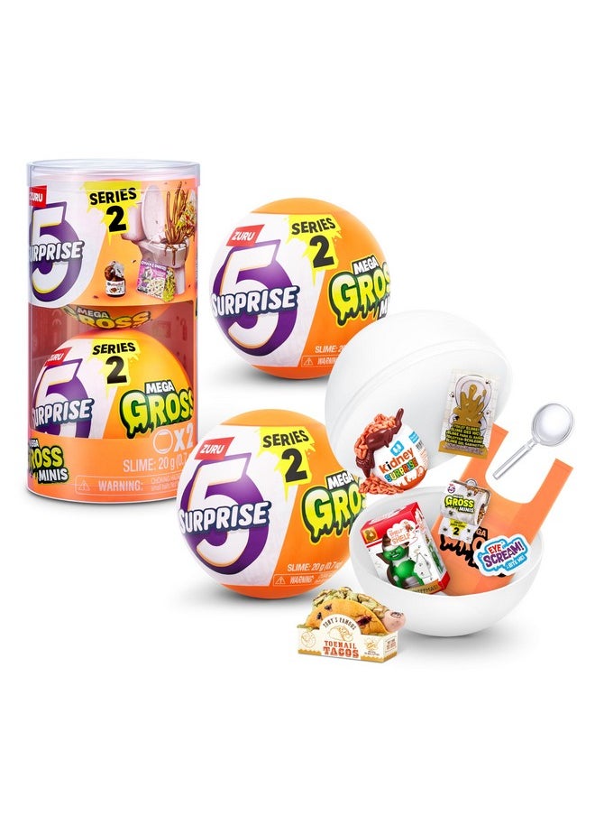 5 سبرايز Mega Gross Minis Series 2 (2 Pack) من إنتاج Zuru Boys، غامض، قابل للتجميع، صغير، محاكاة ساخرة، سلايم  - Image 1