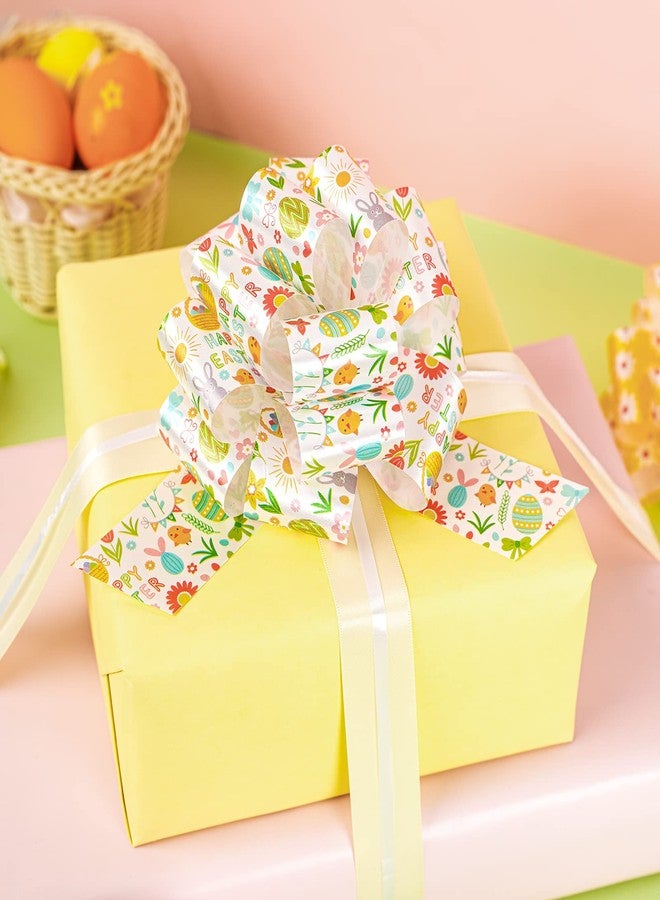 WRAPAHOLIC 18 Pcs Easter Gift Pull Bows Assortment - 5 Inches Diameter Easter Spring Theme Pull String Bows for Holiday, Party Favors, Decor - Image 5
