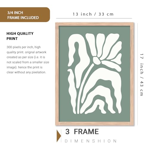 Kotart Wall Poster With Frames Home Décor | Premium Wall Art Frames For Office Living Room | Abstract Wall Painting Wall Decoration Wall Frames | Modern Art Painting For Wall Hanging Home Decoration | Set of 6 Size - 10x13 inch or 13x17 inch (Art 6) - Image 4