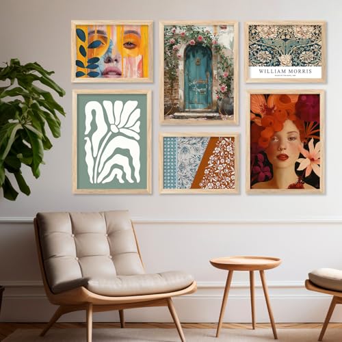 Kotart Wall Poster With Frames Home Décor | Premium Wall Art Frames For Office Living Room | Abstract Wall Painting Wall Decoration Wall Frames | Modern Art Painting For Wall Hanging Home Decoration | Set of 6 Size - 10x13 inch or 13x17 inch (Art 6) - Image 1