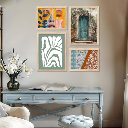 Kotart Wall Poster With Frames Home Décor | Premium Wall Art Frames For Office Living Room | Abstract Wall Painting Wall Decoration Wall Frames | Modern Art Painting For Wall Hanging Home Decoration | Set of 6 Size - 10x13 inch or 13x17 inch (Art 6) - Image 2