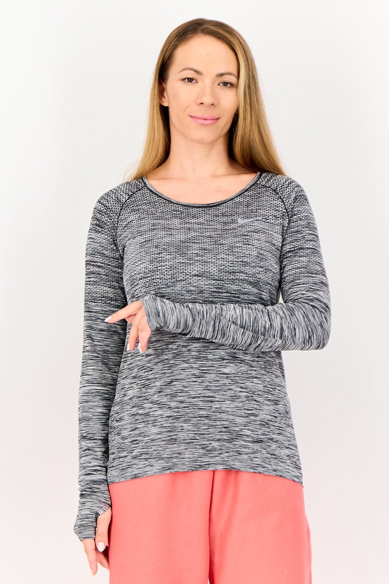 Nike Women Dri Fit Long Sleeve Running Top, Multicolor - Image 1