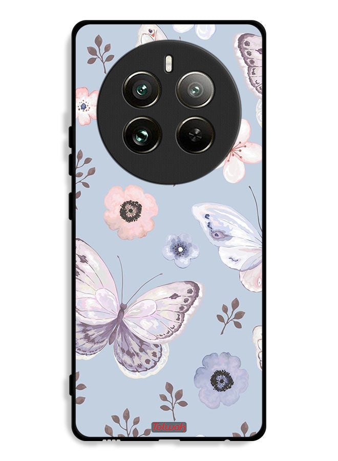 Tolwak Realme 12 Pro Plus 5G Protective Case Cover Butterflies And Flowers - Image 1