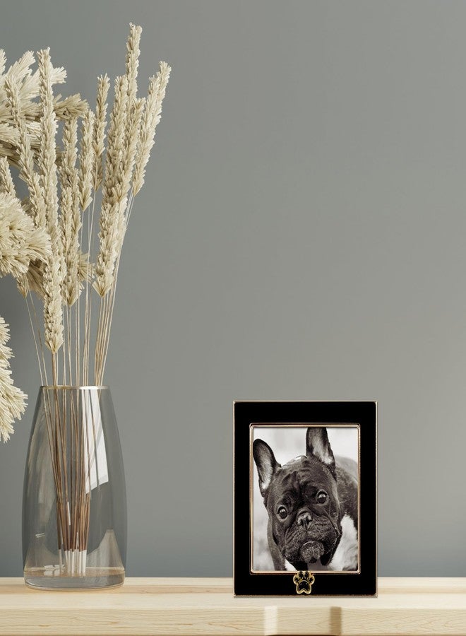 Lawrence Frames 4x4 Black Enamel on Gold Metal Frame - Dog Paw Print - Image 3