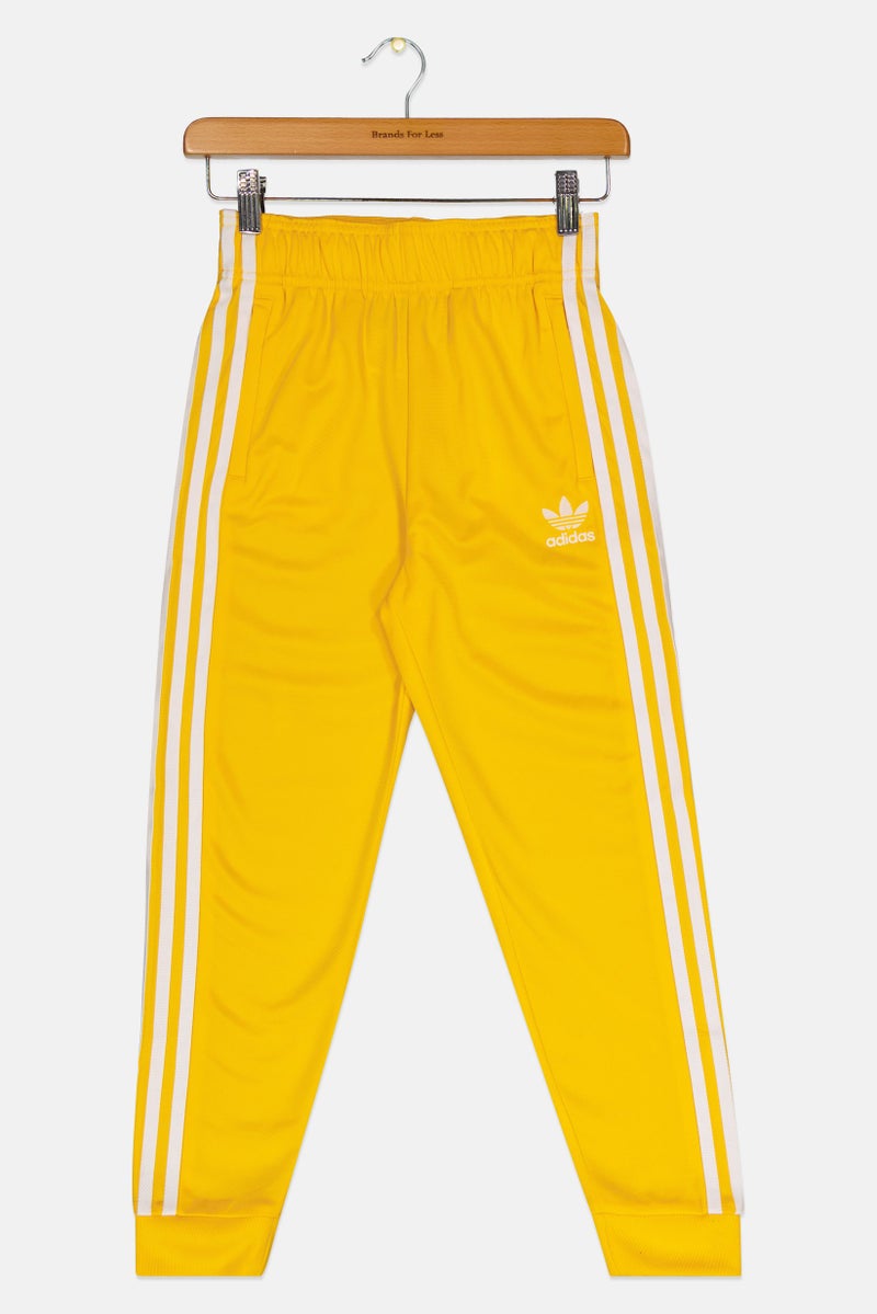 adidas Originals Kids Boy Embroidered Logo Training Sweatpants, Yellow - Image 2