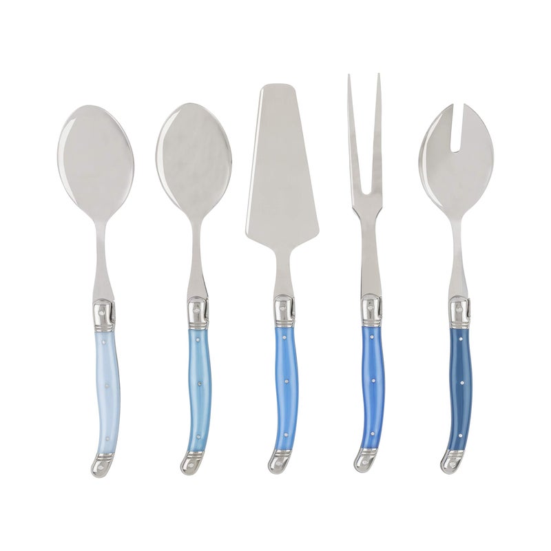 FRENCH HOME Laguiole French Home Hostess Set 5Piece Serving Utensils Set with Slotted Spoon Spatula Fork and 2 Spoons Elegant and Versatile Flatware Set 