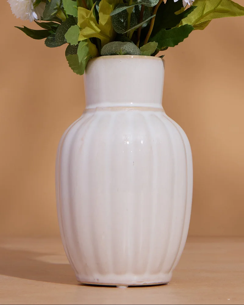 Redtag White Artificial Daisy in Ceramic Vase – 35cm