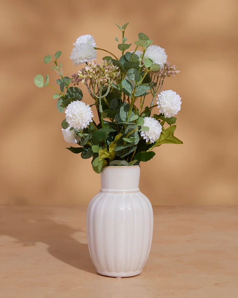 Redtag White Artificial Daisy in Ceramic Vase – 35cm