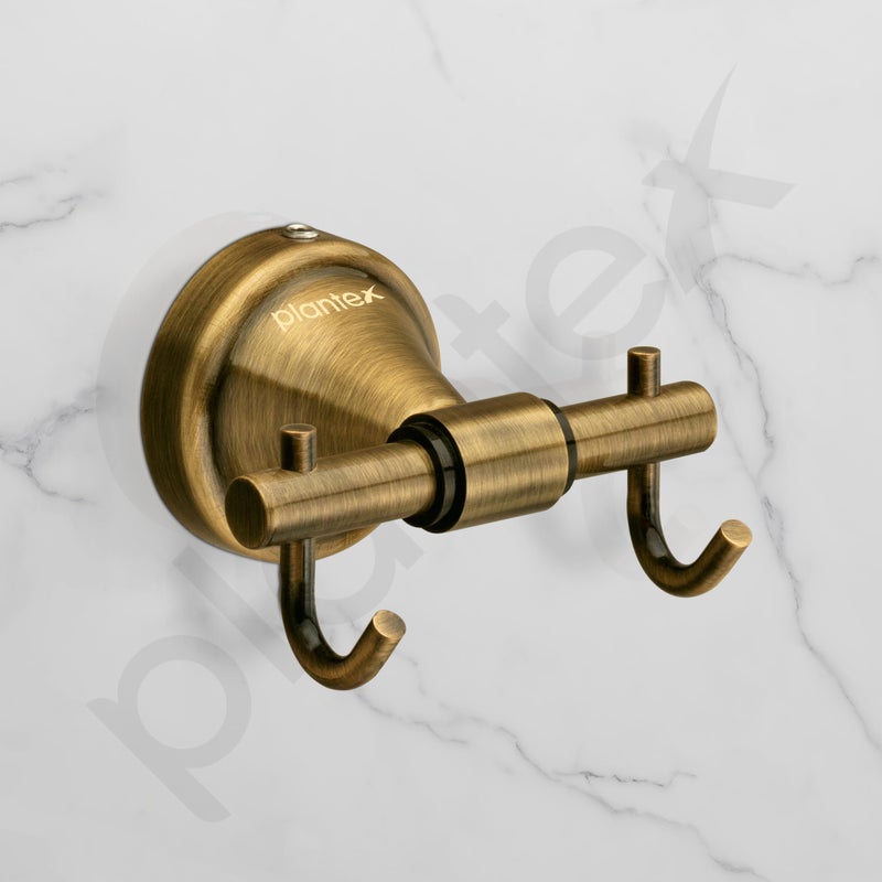 Plantex 304 Grade Stainless Steel Hooks for Hanging Clothes and Towel in Bathroom/Living Room- Niko (Brass Antique) - Image 5