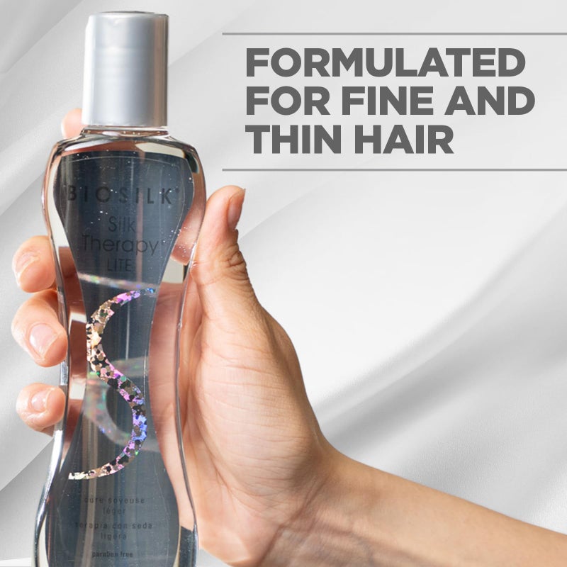 BioSilk Silk Therapy Lite, Leave-In Reconstructing Treatment To Smooth Fine & Thin Hair, Sulfate, Paraben & Cruelty-Free, 2.26 Oz - Image 3