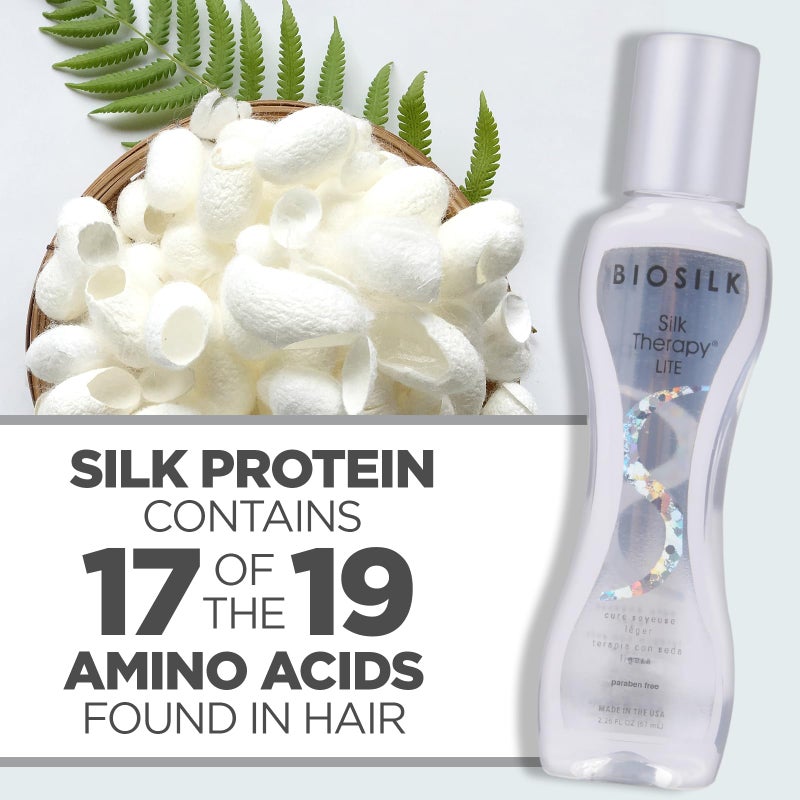 BioSilk Silk Therapy Lite, Leave-In Reconstructing Treatment To Smooth Fine & Thin Hair, Sulfate, Paraben & Cruelty-Free, 2.26 Oz - Image 2