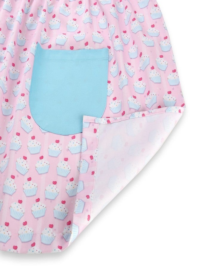 Plum Hill Cupcake Mommy and Me Aprons Set for Mother Daughter Matching Aprons for Kids and Adults - Cooking Baking, Spring Colors - Image 3