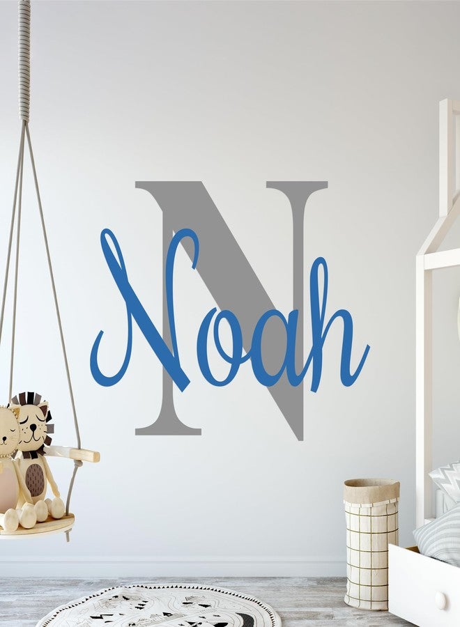 EGD Personalized Multiple Font Wall Stickers for Baby Girl or Boy I Custom Name & Initial for Nursery Wall Decor I Wall Decal for Child Room Decorations I Multiple Custom Options (A. Name & Initial) - Image 1