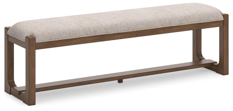 Signature Design by Ashley Signature Design by Ashley Cabalynn Farmhouse Upholstered 63 Dining Bench Beige  Light Brown 