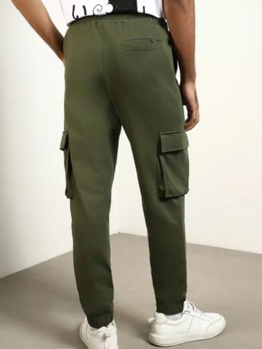 Nobero Men Classic Cargo Jogger(1M-BWJG-R0150-OG3_Olive Green_M) - Image 4