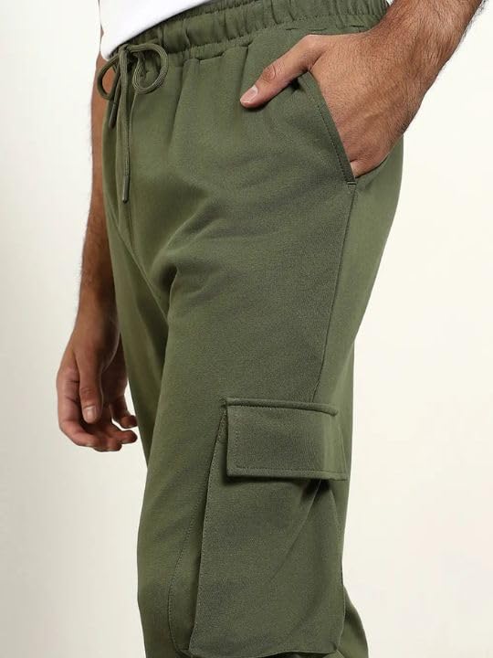 Nobero Men Classic Cargo Jogger(1M-BWJG-R0150-OG3_Olive Green_M) - Image 2