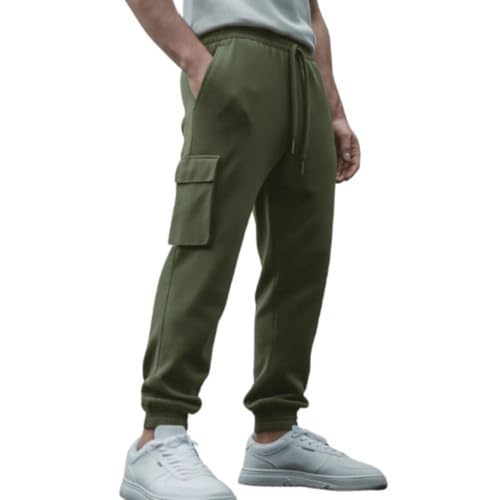 Nobero Men Classic Cargo Jogger(1M-BWJG-R0150-OG3_Olive Green_M) - Image 1