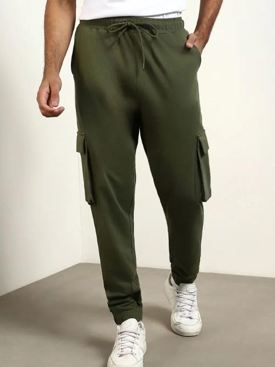 Nobero Men Classic Cargo Jogger(1M-BWJG-R0150-OG3_Olive Green_M) - Image 3