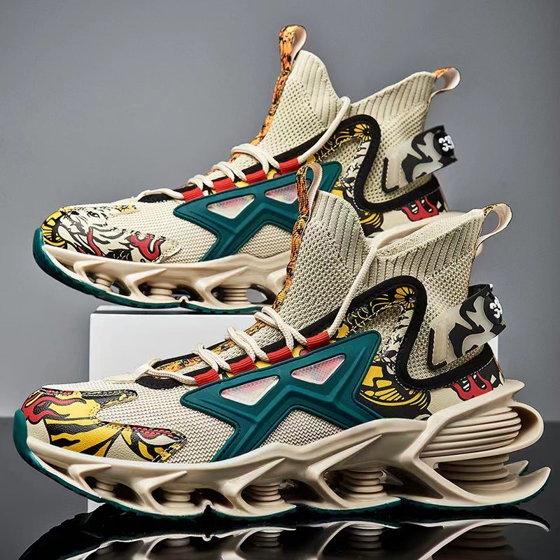 Men's High-Top Breathable Mesh Basketball Trainers Sports Sneakers - Image 1