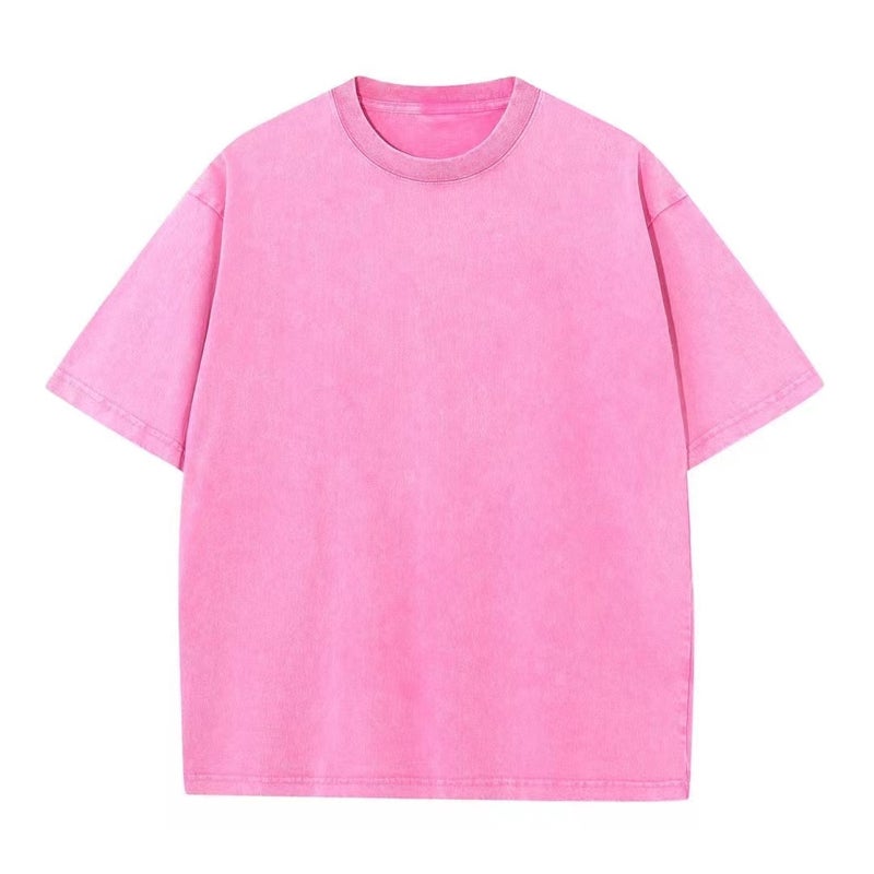 Pure Cotton Washed Old Retro Empty Light Version Of The Back Bag Collar Wash Water Loose Short Sleeve T-Shirt Jacket To Figure Production - Image 5