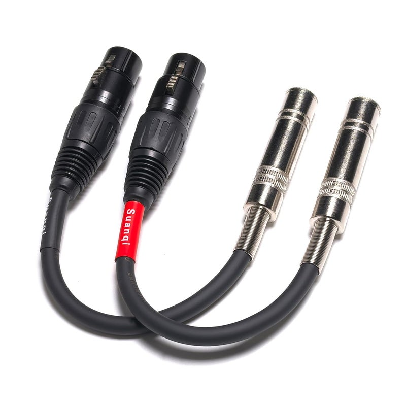 كابل محول من XLR أنثى إلى 1/4 بوصة TRS أنثى، بطول 6 بوصات، عبوة من 2 - Image 3