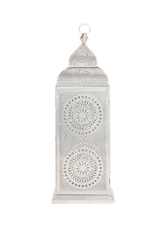 Hilalful HilalFul Handmade Chakra X-Large Silver Decorative Candle Holder Lantern | For Home Decor in Eid, Ramadan, Wedding | Living Room, Bedroom, Indoor, Outdoor Decoration | Islamic Themed | Moroccan  - Image 1