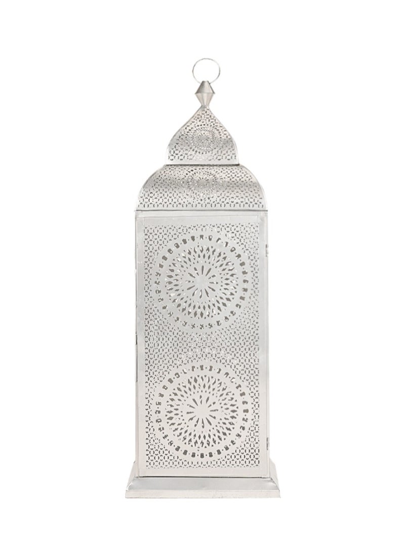 Hilalful HilalFul Handmade Chakra X-Large Silver Decorative Candle Holder Lantern | For Home Decor in Eid, Ramadan, Wedding | Living Room, Bedroom, Indoor, Outdoor Decoration | Islamic Themed | Moroccan  - Image 1