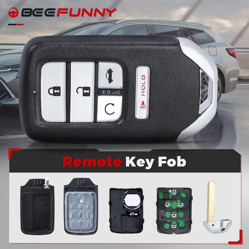 Beefunny Replacement Remote Keyless Entry Key Fob for Honda Accord 2018 2019 2020 2021 Insight 2019 2020 2021 FCC ID:CWTWB1G0090 PN: 72147-TVA-A21 72147-TVA-A01 5Buttons 433.92MHz FSK 4A Chip - Image 3