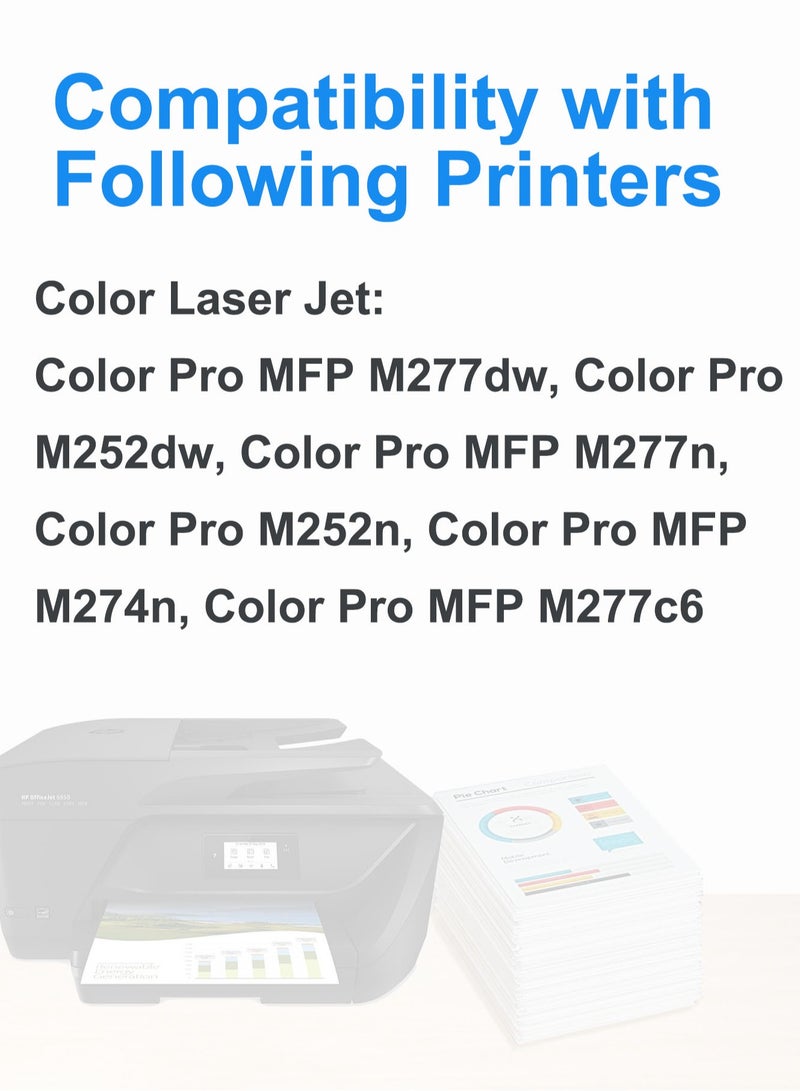 201A Toner Cartridges (with Chip) Replacement for 201A 201X CF400A CF401A CF402A CF403A Toner Cartridge for Color Laser Jet Pro MFP M277dw M277n M277c6 M252dw M252n Printer Ink (4 Pack) - Image 2
