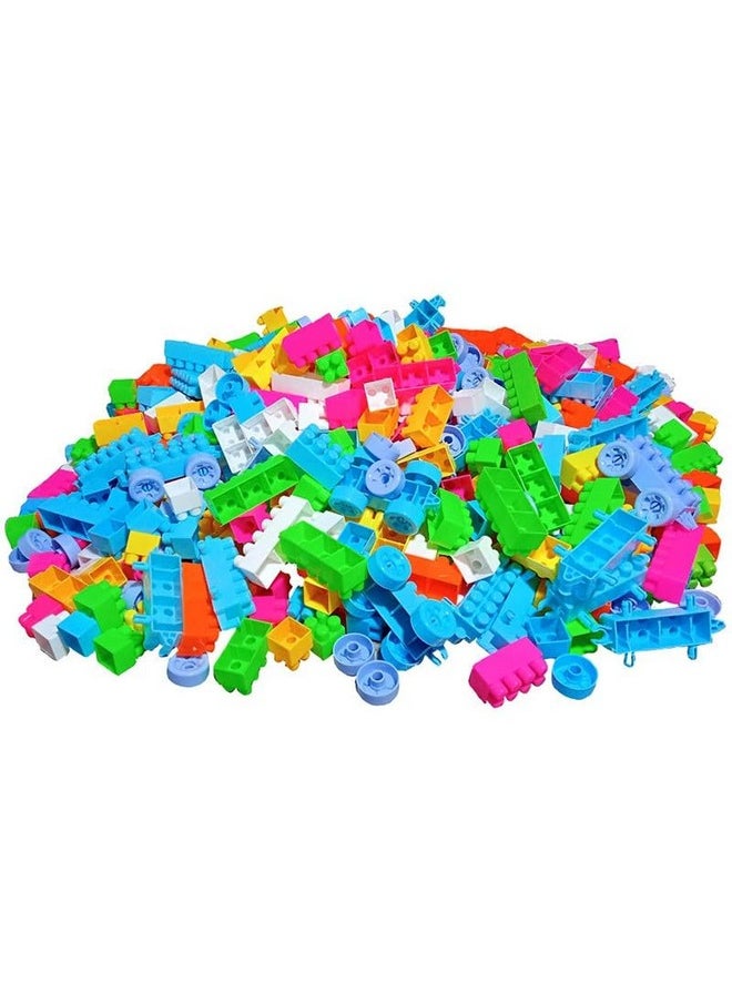 Spesifik - Spesifik Stem DIY Building Brick Blocks Game for Kids Educational and Learning Puzzle Games Brain Game Colorful Construction Blocks with Wheel Skill Development Toy for Kids 50+ Blocks - Image 1