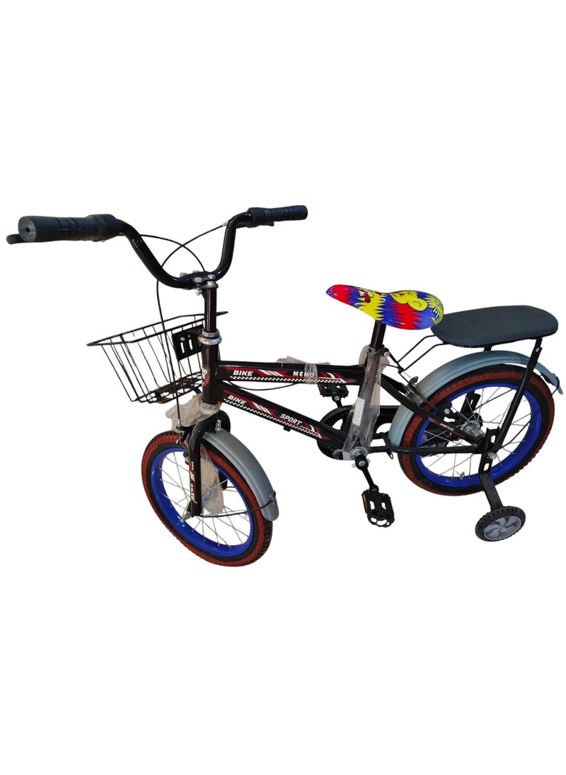Generic Kids Bike with Hand Brake and Basket for Ages 3-9 Years, Bicycle Training Wheels Fenders, Children Bicycle with falling system safety - Blue Bear  - Image 1