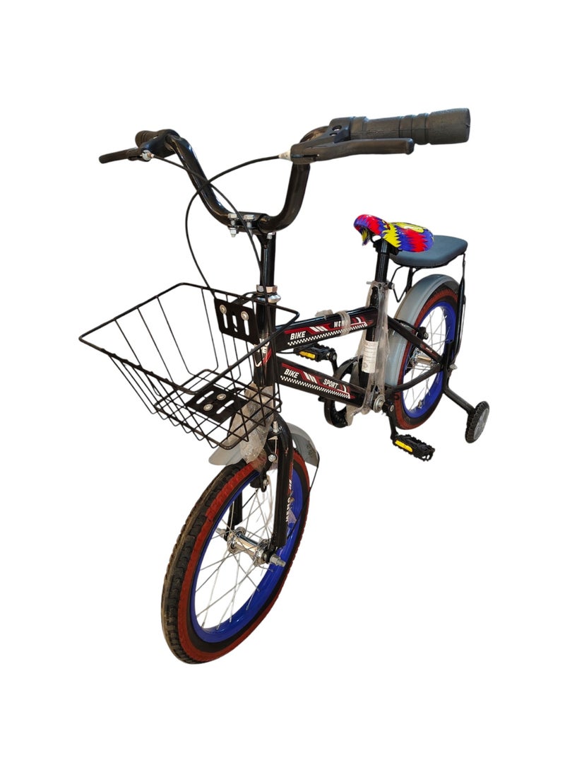 Generic Kids Bike with Hand Brake and Basket for Ages 3-9 Years, Bicycle Training Wheels Fenders, Children Bicycle with falling system safety - Blue Bear  - Image 2