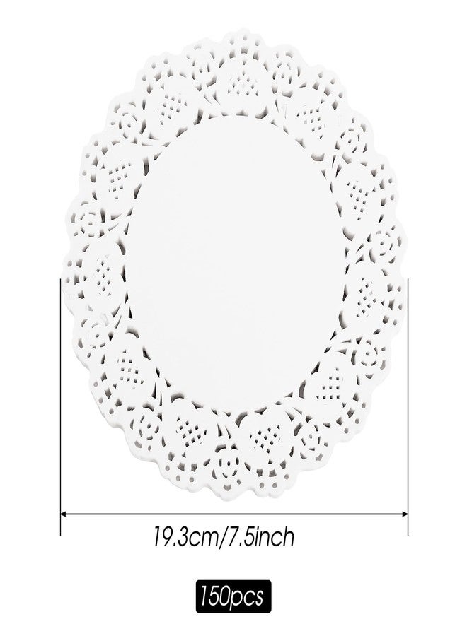 Sliverdew Paper Doilies 7 inch Round White Lace Doilies Paper Disposable Round Paper Doilies for Buffet Cake Fried Food Party Wedding Tableware Decoration 150PCS - Image 2