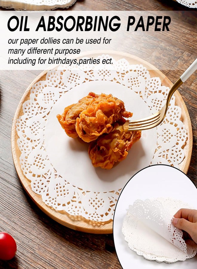 Sliverdew Paper Doilies 7 inch Round White Lace Doilies Paper Disposable Round Paper Doilies for Buffet Cake Fried Food Party Wedding Tableware Decoration 150PCS - Image 3