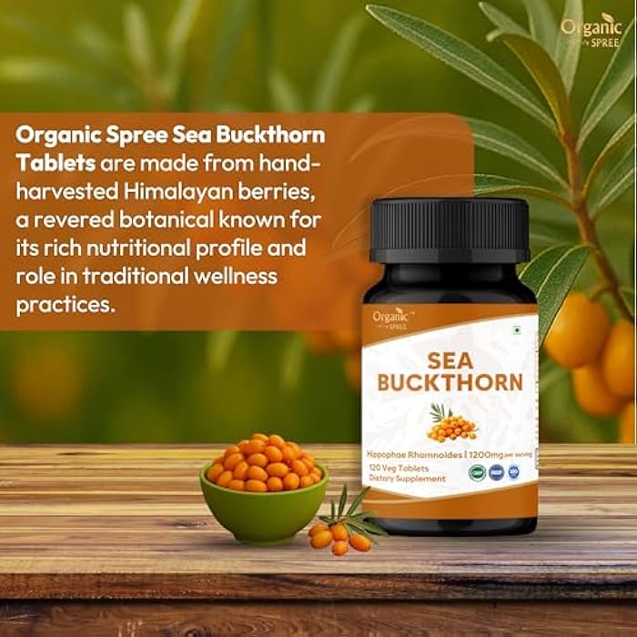 ORGANIC SPREE Sea Buckthorn 120 Tablets – Hippophae Rhamnoides - Hair, Skin and Nails* - 120tab - Image 2