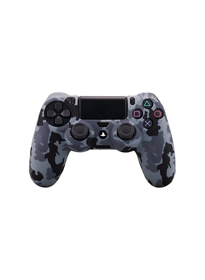 بروماس غطاء حافظة من مطاط السيليكون الناعم باللون الرمادي المموه متوافق مع Sony Station DUALSHOCK 4 PS4/Slim/Pro Controller Skin Thumb Grips (x8) Joystick Stick Grips Caps (رمادي) - Image 3