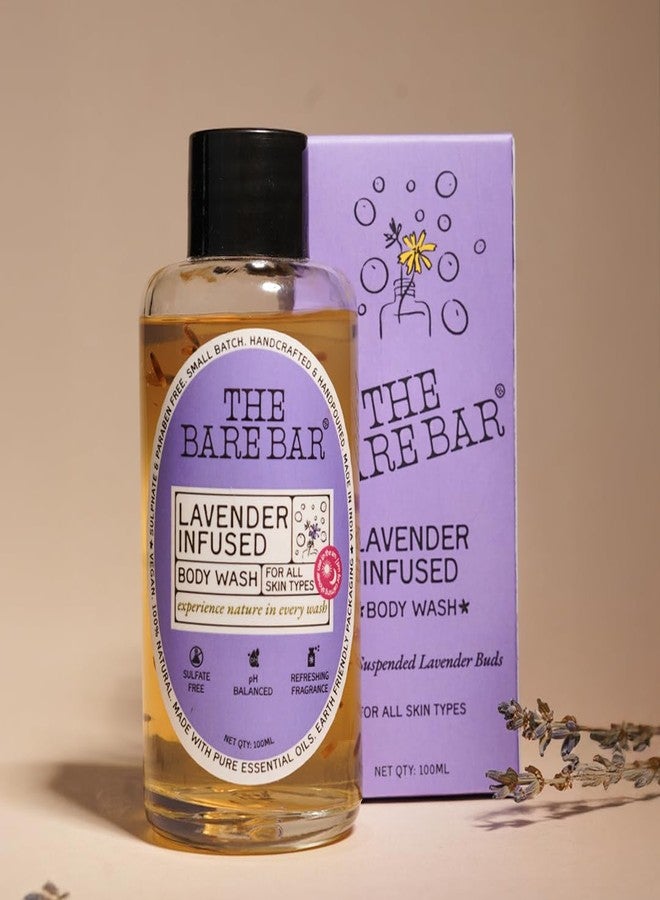 The Bare Bar Lavender Infused Body Wash - 200 ml | Nourishing Shower Gel | Paraben and Sulphate free | Removes Tan and Brightens Skin | Prevents Dry, Rough, Bumpy Skin | Men & Women - Image 1